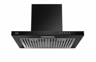 Glen 60 cm 1100 m³/hr T-Shape Kitchen Chimney || Baffle Filter||easy clean ||(Hood Kona, Push Buttons Control,Black)