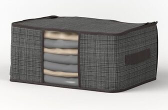 Lifelong Blankets Storage Bag for Home | Underbed Organizer & King Size Blanket Cover | Non-Woven Fabric & Transparent Window | Large Bag for Clothes with Handle for Easy Carrying (LLUBL01, Grey)