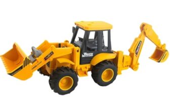 PLUSPOINT Excavator Toy Construction Realistic Engineer Vehicle Friction Powered Bulldozer Pushdozer with moveable Parts Construction Toys Truck for Kids