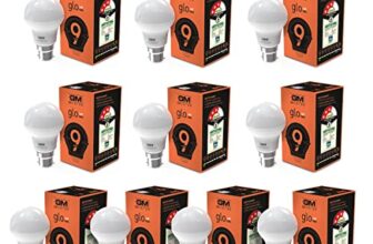 GLO 9WLED Bulb | Excellent CRI | Zero Maintenance | High Durability | 85% Energy Saving | Surge Protection | Cool Day Light | Multiple Wattages | Eco-Friendly – Pack of 10