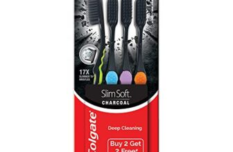Colgate Slimsoft Charcoal Manual Toothbrush for Adults (Buy 2, Get 2) – 4 Pcs, 17X Slimmer Tip Bristles
