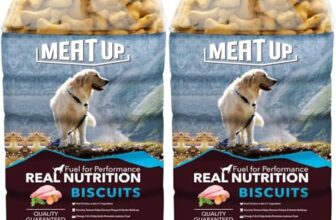 Meat Up Dog Treats Biscuits 2kg (2x1kg) | Real Chicken Flavour | Remove Plaque & Tartar Build-up | Vitamins & Minerals | Promotes Lustrous Coat