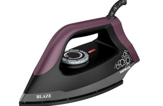 Havells Blaze Dry Iron 2 KG Heavy Weight Dry Iron| 1250W| American Heritage Non-stick Coated Sole Plate For Smooth Gliding & Long Life| Aerodynamic Design| 2 Year Manufacturer Warranty (Black)