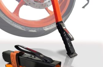 Grand Pitstop Moto Jack for Bike Adjustable, Chain Cleaning and Lubrication, Puncture Check for Double Sided swingarm (Black + Orange, Motorcycle Weight Upto 180 kg)