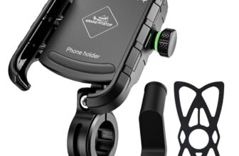 GRAND PITSTOP Mobile Holder for Bikes | (Black – Jaw Grip 360° Rotation) | Phone Mount for Motorcycle, Bicycle, Scooter | GPS Navigation Support | Anti-Slip Clamp | Sturdy Build