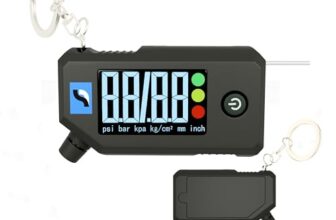 Orca 2-in-1 Digital Tire Pressure Gauge 0–150 PSI with Tread Depth Gauge & LED Light, 0.1 PSI Accuracy, LCD Display Multi-Unit (PSI/BAR/KPA/Kg/cm²), Keychain Tyre Pressure Checker for Car, Bike, SUV