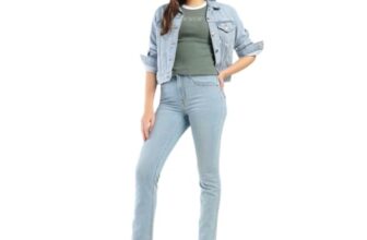 Women’s High Rise 724 Slim Straight Fit Blue Jeans