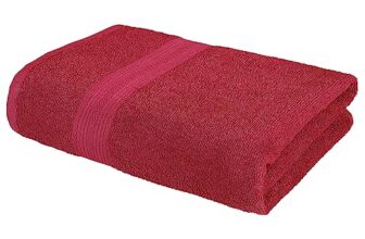 MollisHomes Bath Towel Large Size | 350 GSM Quick Dry Bath Towel | 70 x 140 cm Towel | Red | 100% Cotton Bath Towels for Men, Women & Kids | Gym Towel | Perfect for Everyday Use