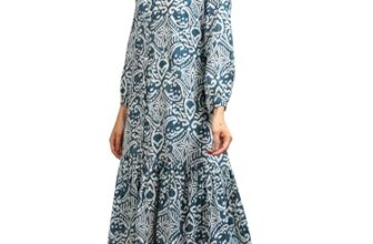 Vishudh Women 3/4 Sleeve Round Neck Dress Set VPDS000085 Blue XL