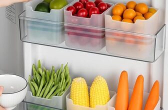 HomeWiz 4-Piece Fridge Storage Box Set | Multipurpose Transparent Plastic Containers for Fruits & Vegetables | Space-Saving Refrigerator Side Door Organizer & Pantry, Kitchen Accessories Items
