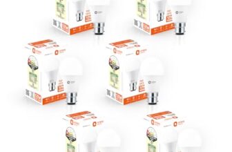 Orient Electric 12W High Glow LED bulb| 180-degree wide beam angle| Voltage surge protection up to 4 kV| 6500K, Cool White| B22d base| Made in India| Pack of 6