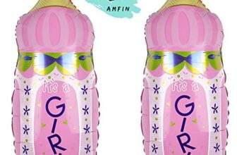Amfin (18 Inches) (Pack of 2) Its A Girl Bottle Foil Balloons for Birthday Party/Theme Party Foil Balloons/Baby Shower Decoration – (Pink)