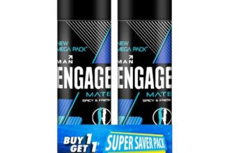 Engage Mate Deodorant For Men, Citrus and Fresh, Skin Friendly, 220 ml each Body Spray (Pack of 2)