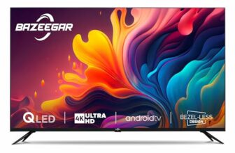 BAZEEGAR 109 cm (43 inches) Infinity Series 4K Ultra HD Smart QLED Android TV BAZQL43F1 (Black)