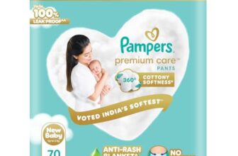 Pampers Premium Care Pant Style Baby Diapers, Newborn/X-Small (NB/XS), 70 Count, 4-6kg, All-in-1 with 360 Cottony Softness Diapers