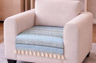 Cortina Printed Quilted Velvet Sofa Cover – Premium Sofa Couch Protector – Soft Plush Velvet, Non-Slip, Machine Washable Furniture Cover (SkyBlue, 1 Seater)