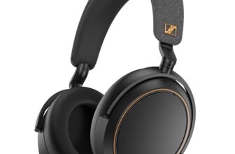 Sennheiser Momentum 4 Wireless Over Ear Headphones, German Design, ANC, 60h Battery, Customizable Sound, 4 Digital Mics for Crystal-Clear Calls, Multipoint Connectivity, 2 Yr Warranty, Black/Copper