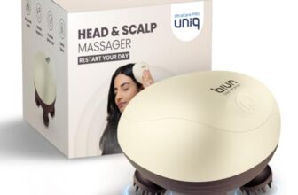 UltraCare PRO UNIQ Head and Scalp Massager for Hair Growth & Stress Relief, with 360° Rotating Nodes, 3 Modes, Cordless, Rechargeable, Auto-Off (White)