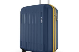 Safari Cabin Genius Alley 55cm Trolley Bag Hard Case Polypropylene, 4 Spinner Wheels, 360 Degree Wheeling Carry on Luggage, Travel Bag, Suitcase for Travel, Trolley Bags for Travel, Navy