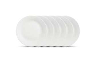La Opala, Ivory Collection, Opal Glass Quarter Plate Set 6 pcs, Plainware, White