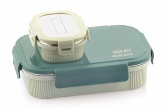 WARMEO MICROMATE Microwave-Safe Stainless Steel Lunch Box, Bpa Free, Perfect for Office, School, Travelling, Combo(800ml+150 ml),Green