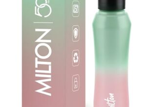 MILTON Comet 1000 Stainless Steel Water Bottle 1000 ml, Single Walled, ISI Certified I Leak Proof Lid, Rust Proof I For School, Office, Gym I Mint Pink