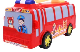 ToyBharat Fire Bus Friction Power Toy moves forward with simple friction power—no batteries needed! Bright and durable, it’s perfect for kids ages 1 to 6 who love vehicles and active imaginative play.