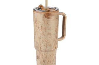 MILTON Puris 1200 Plastic Water Tumbler | 2-in1 Lid Sip or Gulp | Crystal Clear BPA Free-Food Grade | Sturdy Handle | Large Travel Mug for Gym, Office & Outdoor Use, 1200 ml, Coffee Brown
