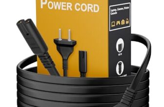 FEDUS 4 Feet 2-pin Universal Replacement AC Power Cord Cable wire for LED TV, Printer, Play station, Laptop PC Notebook Computer, Tape Recorder