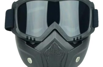 Allextreme Goggle Mask Anti Scratch UV Protective Open Face & Eyewear Windproof Dirt Shield Adjustable Strap Soft Foam Padded Detachable for Cycling Bike Off Road Racing Riding Unisex (Black, 1 PC)