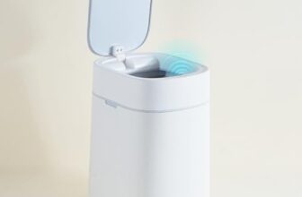 Lifelong Automatic Motion-Sensor Dustbin with Slow Descent & One-Touch Operation,12 Litres,Silent,Odour Seal,Waterproof Bin for Kitchen,Bathroom & Bedroom,Hands Free,Stylish & Plastic (LLSD001),White