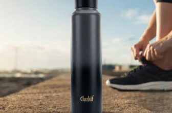Clazkit Dual Colored Stainless Steel Water Bottle |ISI Certified Leakproof, Durable for School Kids, Fridge, Sports, Gym, Yoga & Office – Easy to Clean & Reusable-1000ml – Black