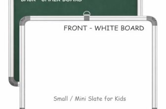 YAJNAS Non Magnetic Mini Writing Whiteboard & Chalkboard Combo 28×28 cm Reusable Writing Pad for Home School Study Practice