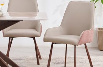Home Centre | Dune | Metal | Dining Chairs | Beige | Set of 2 | 1 Year Warranty