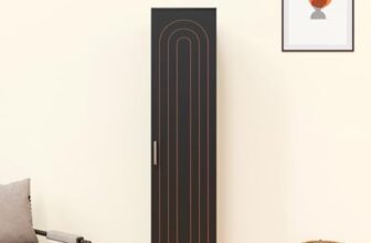 Spyder Home Decore Arceus Single Door Engineering Woo Wardrobe for Clothes, Stylish Cupboard for Bedroom, Multi Utility Design with Lock and Handles, Engineered Wood, Columbian 1 Year Warranty