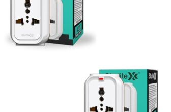 Sturlite Alyx 3 Pin Plug| 2-Pin & 3-Pin Socket| Universal AC Travel Adapter| Strong Polycarbonate Body Socket| Compact Converter Plug for Travel, Home & Office Use – (Pack of 2)