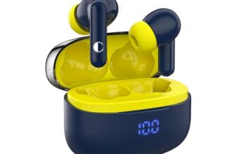 CELLECOR BROPODS CB44 Ace TWS in-Ear Earbuds with 60 Hrs Playtime, Environment Noise Cancellation, Voice Assistant, Touch Controls, Ultra Low Latency, Fast Charging-Type-C, BTv5.3 (Blue/Yellow)