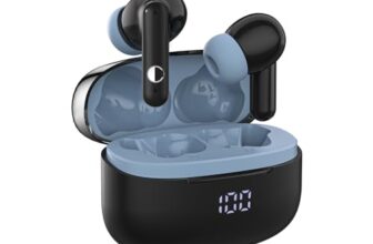 CELLECOR BROPODS CB44 TWS in-Ear Earbuds with 35 Hrs Playtime, Noise Cancellation, Auto-Connect, Touch Controls, 10mm Drivers, Ultra Low Latency, Fast Charging-Type-C, BTv5.1(Black/Blue)