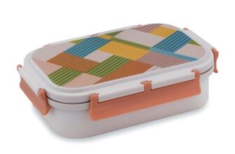 ATTRO Magna Insulated Lunch Box with 1 Small Container & Spoon Inner Steel & Outer Plastic BPA Free Food Grade 800ml+170ml- Beige