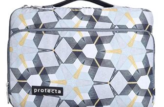 Protecta Oscar 360˚ Protection Waterproof 13.3 Inch Laptop Bag for Men & Women Ideal for Office & College with Soft Interiors & Retractable Handle – (Compass Print)