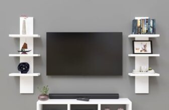 Spyder Craft Tokyo Engineering Wood Wall Mount TV Entertainment Unit Set Top Box Stand/TV Cabinet with Shelves for Books & Dcor Display Unit Bed Living Room Upto 60 Inches