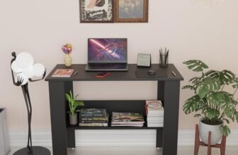 Spyder Craft Genesis Engineering Wood Modern Office Desk Study Table Computer Table for Office Work from Home Kids Study Room Workstation – Black