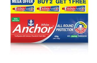 Anchor All Round Protection White Toothpaste 450gm (150g x 3)