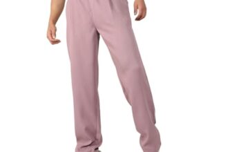 Campus Sutra Men’s Blush Pink Tailored Linen-Blend Trousers for Casual Wear | 4 Pockets | Mid- Rise | Elasticated Waist Closure | Trousers Crafted with Comfort Fit for Everyday Wear (Size: 36)