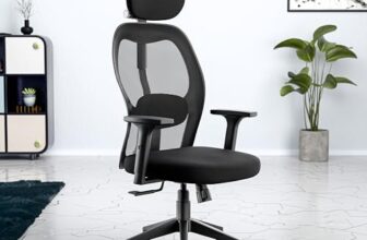 Green Soul Yoga| Office Chair with 2:1 Smart Synchro Mechanism| 3D Adjustable Headrest| 1D Adjustable Armrest| Strong Nylon Base| High Back Ergonomic Chair for Home & Office (Black)