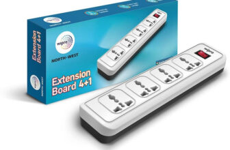 Wipro Essential 4 Plus 1 4  Socket Extension Boards(White, 2 m)