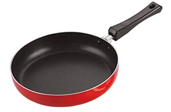 Nirlon Non Stick PFOA Free, Non-Toxic, Food Grade Quality Aluminium Fry Pan/Frying pan/Pasta Pan 22cm Diameter Without Lid LPG Stove Compatible Only(3mm_Classic_FP_11)
