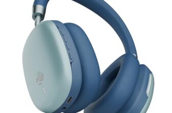 Zebronics Wireless Headphones, Hybrid ANC 48dB, Upto 100Hrs Playback, 40mm Drivers, Dual Mic ENC, BT v6.0, Gaming Mode, Dual Pairing, Touch Controls, App Support, AUX (Silencio 200T, Blue)