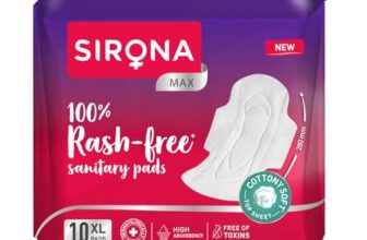 Sirona Max Sanitary Pads for Women | XL (Pack of 10 Pads) | 100% Rash Free & Toxic-Free | Organic Cotton Sanitary Pad | Up to 0% Leakage, Comfortable & High Absorbency
