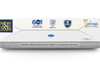 Carrier 1.5 Ton 3 Star, New Star rated, Flexicool Inverter Split AC (Copper, Convertible 6-in-1 with Smart Energy Display, Insta Cool, Auto Clean, PM 2.5 Filter, ESTER EDGE Gxi-CAI18EE3R36F0, White)